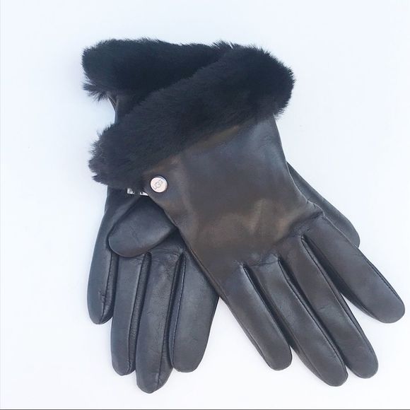 UGG Shorty Leather Tech Gloves - Picture 1 of 7